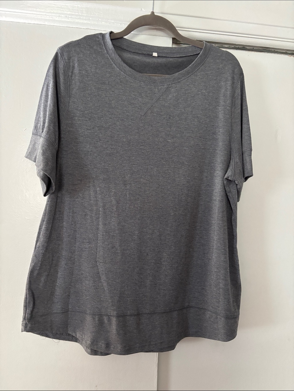 Women's Charcoal Gray Short Sleeve Crewneck Top